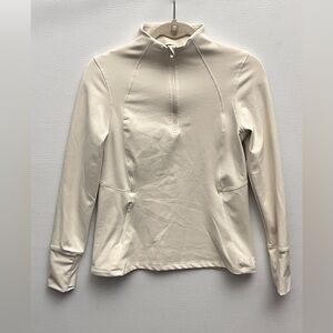 Danskin Cream Off-White Quarter Zip Athletic Pullover Small